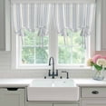 thumbnail image 4 of Vintage Stripes Tie Up Curtains for Windows, Balloon Window Shades, Retro Minimalist Lines Pattern Light Blue Kitchen Window Treatments Roll Up Curtain for Basement/Nursery 52"x45", 4 of 8