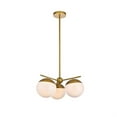 thumbnail image 3 of Eclipse 3 Lights Brass Pendant With Frosted White Glass, 3 of 3