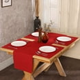 thumbnail image 3 of · REDEARTH Christmas Table Runner-Ribbed Table Runner for Thanksgiving Fall Woven Table Linen for Square, Round, Rectangle Dining Table, Coffee Table, Console, Dresser; 100% Cotton (14x72; Deep Red), 3 of 5