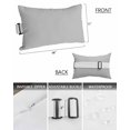 thumbnail image 3 of Pack of 2 Outdoor Lumbar Pillow Covers 11x16 Inch, Grey Waterproof Throw Pillow Covers Set, Farmhouse Solid Gray Color Modern Art Indoor&Outdoor Decorative Cushion Cases for Patio Porch Car, 3 of 7