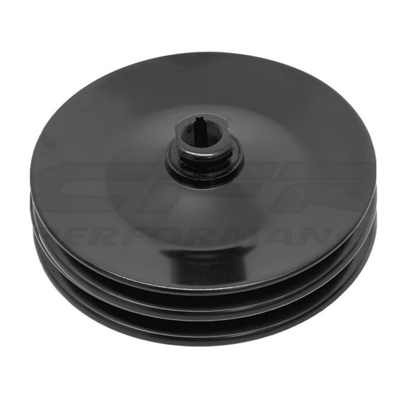 Keyway Power Steering Pump Pulley 2 Groove Black Steel For Chevy GM Saginaw