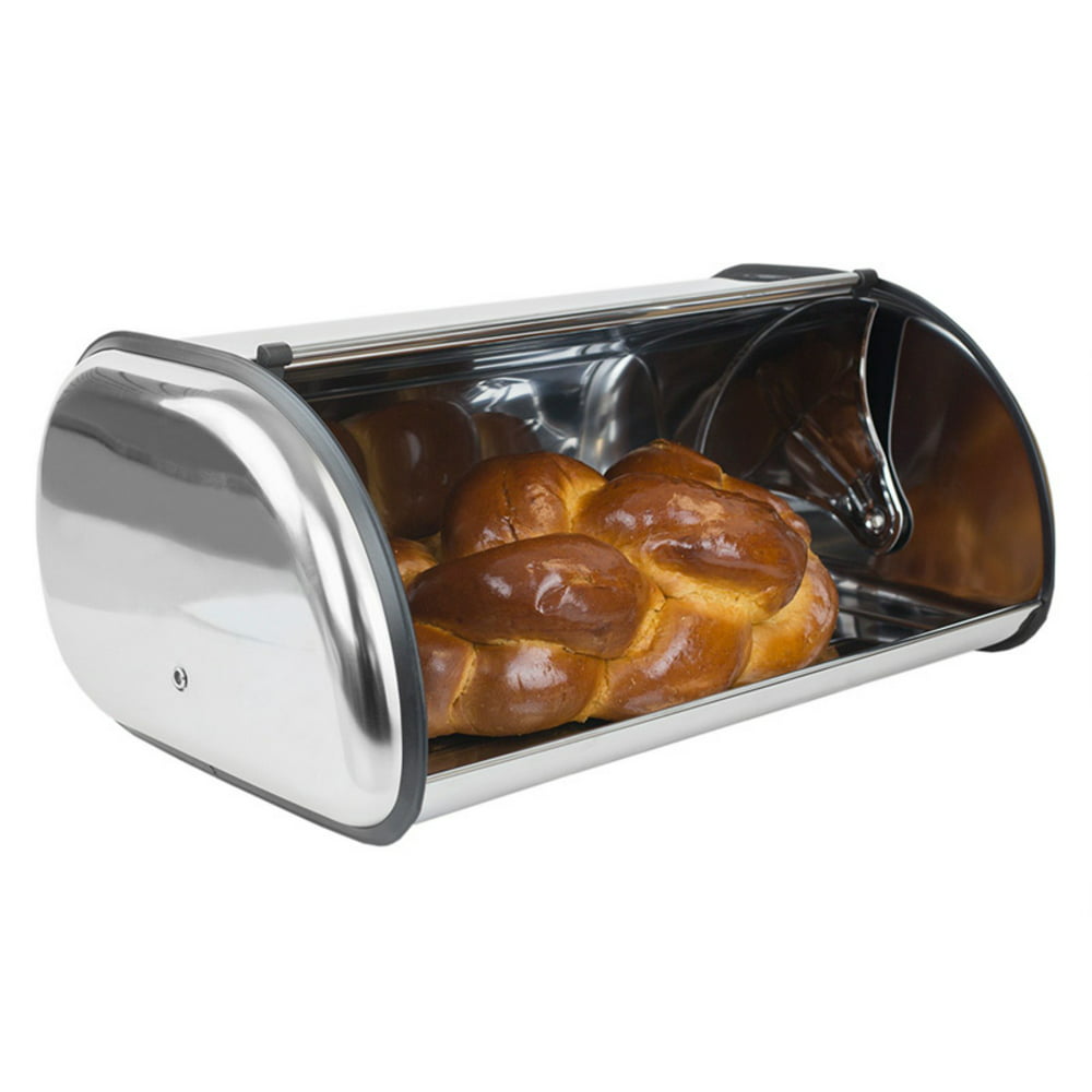 Home Basics Stainless Steel Deluxe Bread Box - Walmart.com - Walmart.com Stainless Steel Bread Box Walmart