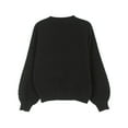 thumbnail image 4 of Duoif Women's Sweaters, Autumn & Winter Veneer Wool Sweater - Women's Loose Round Neck Top Fall Sweaters for Women Black L, 4 of 4