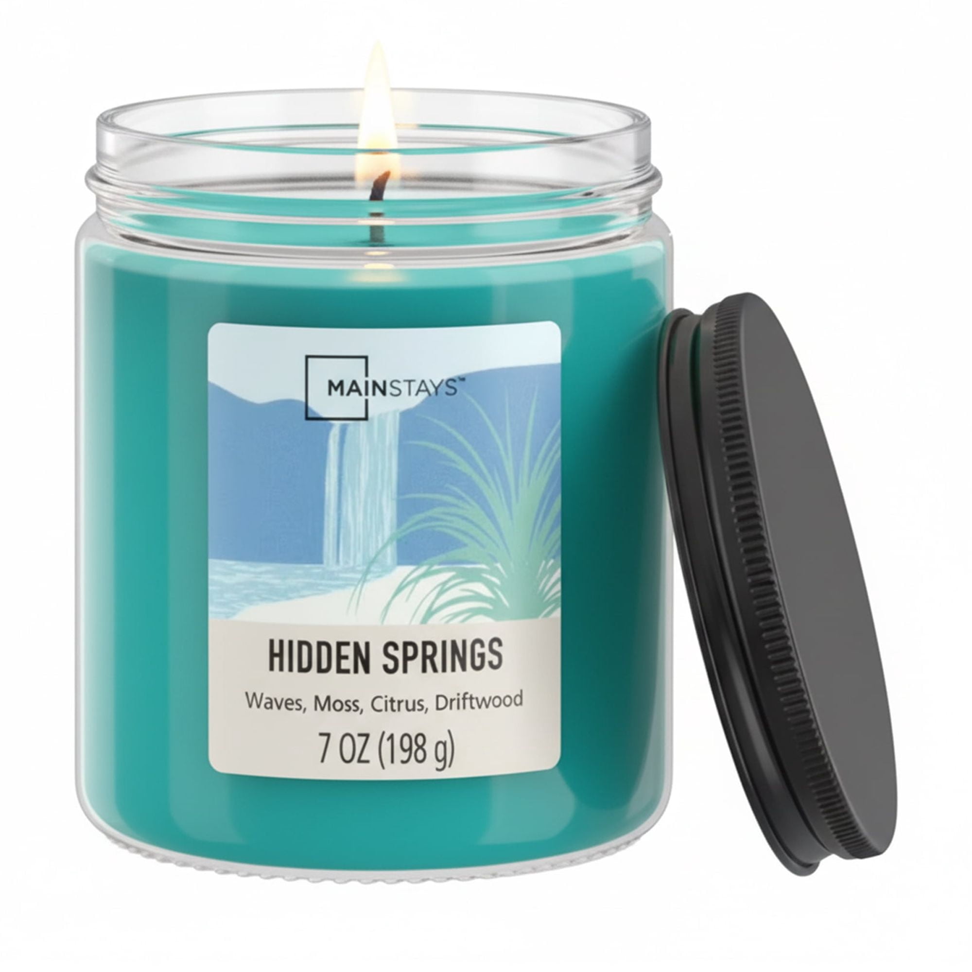 (3 pack) Mainstays Single-Wick Twist Glass Jar Scented Candle, Hidden Springs, 7oz.