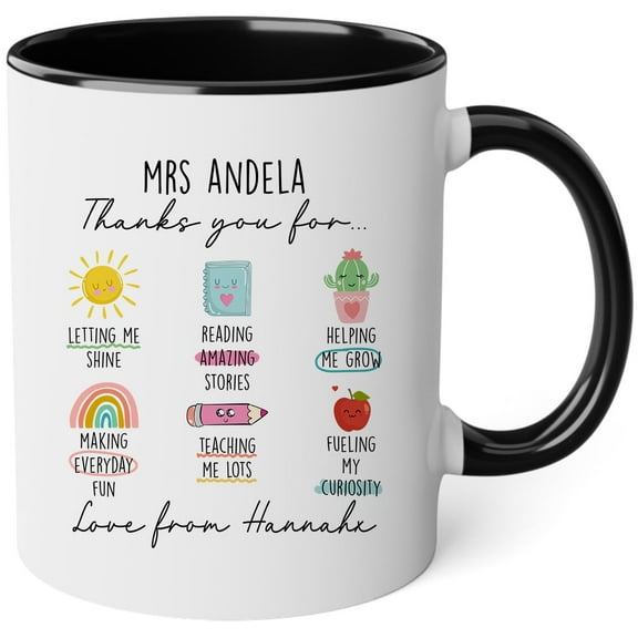 Passion Wear Personalized Teacher Mug, Teacher Appreciation Gift, Back To School Gifts – Custom Ceramic End Of Term Cup, 11oz or 15oz