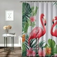 thumbnail image 2 of Orinice Fabric Shower Curtain for BathroomSummer Tropical Plants with Pink Flamingos Waterproof Bathroom Shower Curtain Sets with Hooks Farmhouse Bath Home Decor 60x72, 2 of 7
