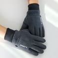 thumbnail image 4 of Mosey 1 Pair Winter Cycling Gloves Great Friction Palm Anti slip Five Fingers Thick Warm Elastic Wrist Windproof Finger flip Unisex Outdoor Gloves, 4 of 8