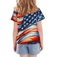thumbnail image 4 of Amidoa Girls Short Sleeve Crewneck Summer Independence Day Graphic T Shirts Kids Casual Tops Beige Size 12, 4 of 6