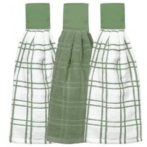 RITZ 3-Pack Solid and Multi Check Tie Towel Set, Juniper