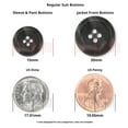 thumbnail image 4 of ButtonMode Regular Suit Buttons 16pc Set includes 4 Buttons measuring 20mm (3/4 Inch) for Jacket Front, 12 Buttons measuring 15mm (9/16 Inch) for Jacket Sleeves and Pants, Gray Dark, 16-Buttons, 4 of 5