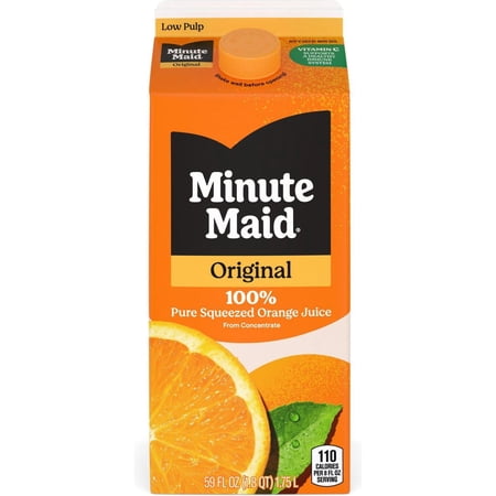 2 Pack Minute Maid Original Low Pulp 100% Pure Squeezed Orange Juice