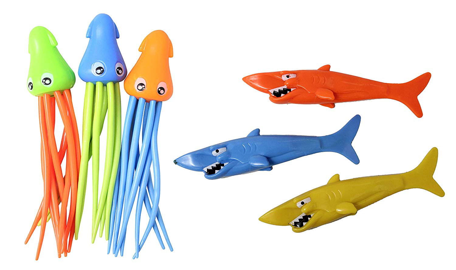 Brand New Sealed for ages 3+ 2 pack Dive Squid diving sticks Blue and Green 