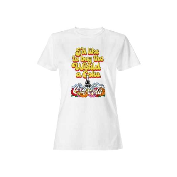 Officially Licensed Coca Cola Buy the World a Coke Retro Design Women's T-shirt