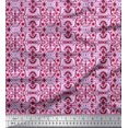 thumbnail image 1 of Soimoi Polyester Crepe Fabric Damask Ethnic Printed Fabric 1 Yard 52 Inch Wide, 1 of 3