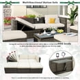 thumbnail image 4 of EUROCO Oversize 5-Piece Patio Furniture Sets,Outdoor Sectional Conversation Set Wicker Sofa with Adjustable Backrest, Cushions, Ottomans and Lift Top Coffee Table,Beige, 4 of 8