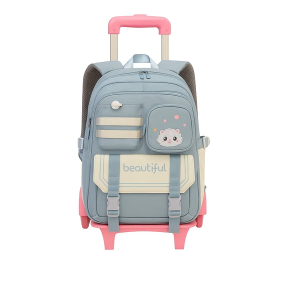 Wadan Sac à Dos Scolaire Élégant à Roulettes de 18 Pouces à 6 Roues, Sac à Dos d'Épaule, Votre Solution Scolaire Tout-en-un pour Garçons/filles
