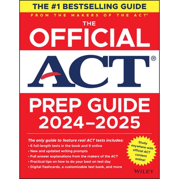 Pre-Owned The Official ACT Prep Guide 2024-2025: Book   9 Practice Tests   400 Digital Flashcards   Online Course (Paperback) 1394259913 9781394259915