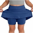 thumbnail image 2 of CUZIBR Kids Tennis Skort Breathable Relaxed High Elastic Waist Golf Running Skirts A-Line With Shorts Outdoor Running Casual Summer Fashionable Soft Mini Skirts Prom Ball Gown,Blue,10-11 Years, 2 of 6