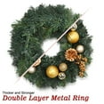 thumbnail image 3 of Adeeing Christmas Wreath 16 inches Indoor and Outdoor Xmas Wreath Decoration with Gold Ball Ornaments, Pine Cones for Front Door Window, 3 of 7