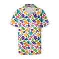thumbnail image 6 of larppty Womens Hawaiian Button Down Shirts Short Sleeve Casual Floral Tropical Shirt Summer Beach Shirt Cool Button Up Tops（Light Purple， L）, 6 of 7