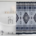 thumbnail image 4 of Blue Aztec Waterproof Fabric Shower Curtain,Boho Southwest Farmhouse Ethnic Motifs Waterproof Fabric Shower Curtain for Bathroom Curtains Bathtubs Hotel Shower Curtains with 12 Hooks Stall 48x72in, 4 of 8
