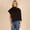 Black, variant on Convertible Button Up Waffle Knit Shawl Cape Poncho