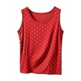 thumbnail image 2 of HongQid Women's Polka Dot U-Neck Tank Tops Casual Loose Fit Sleeveless Shirts with Dot Print for Summer, 2 of 5