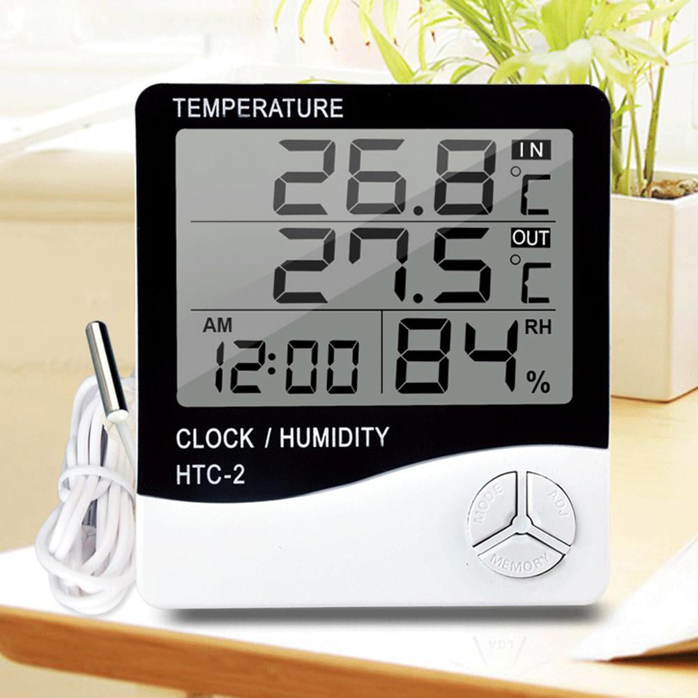 Thermometer Indoor Digital LCD Hygrometer Temperature Humidity Meter Alarm Cloc 