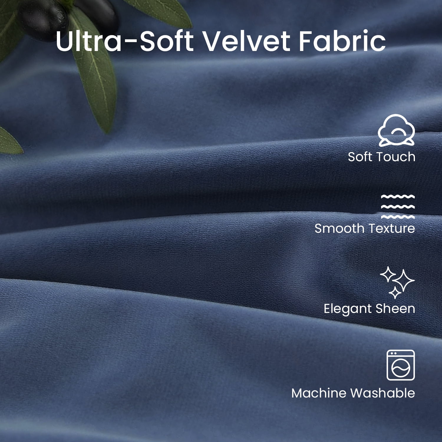 SUSIELADY Velvet Blackout Curtains 96 Inches, 2 Panels, Thermal Insulated Luxury Soft Window Drapes for Bedroom & Living Room, Rod Pocket and Back Tab, 52W x 96L Inches, Slate Blue
