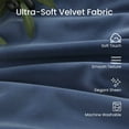 thumbnail image 2 of SUSIELADY Blackout Velvet Curtains, Thermal Insulated, Noise-Reducing, Soundproof, Light-Blocking, Room Darkening Drapes, 2 Panels, Grommet for Living Room & Bedroom, 52 x 96 in, Stone Blue, 2 of 8
