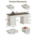 thumbnail image 3 of 60" Farmhouse Executive Desk with File Drawer, Storage Cabinet, Wood Home Office Desk , Rustic Computer Writing Desk for Home, Study, Work, Writing, 3 of 9