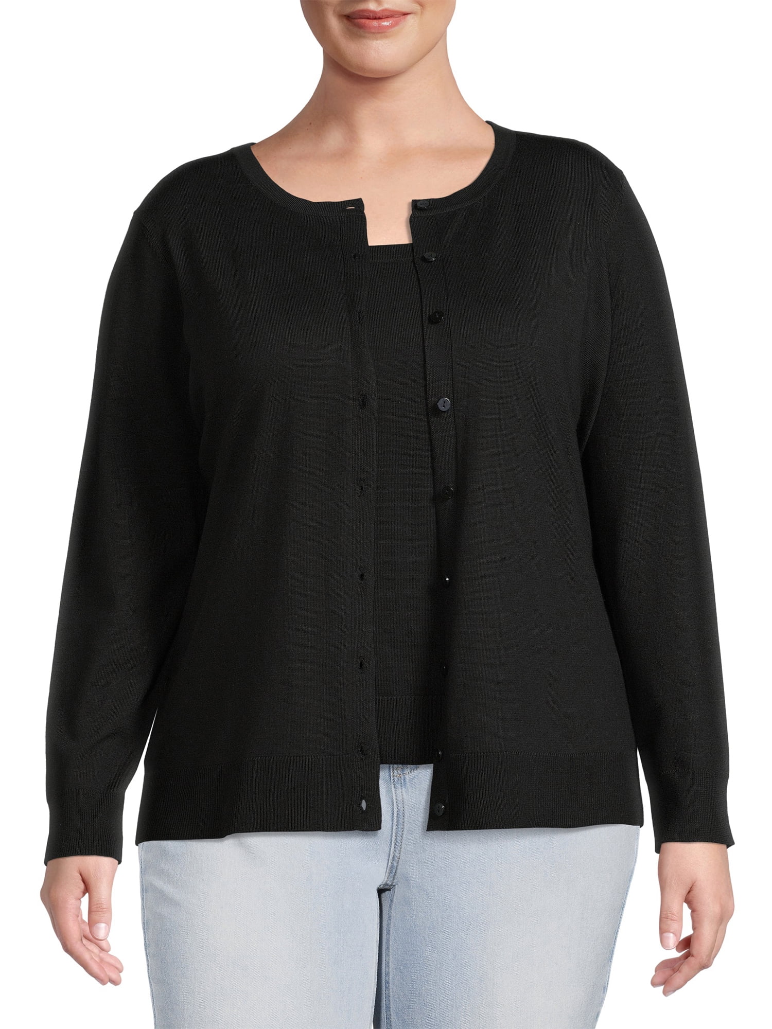 Plus Size Core Cardigan and Tank Top 
