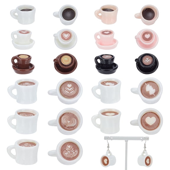 55 Pcs Mini Resin Coffee Cups 11 Styles Miniature Things Kitchen Set Drink Food Coffee Cup Lovely Tableware Dollhouse Ornaments