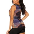 thumbnail image 3 of Fotbe Puppy Lying On A Cloud Blusas Sin Mangas para Mujer – Estilo Casual, Corte Suelto, Slim-Fit, Cuello Redondo Deportivo, Tops de Verano para Gimnasio y Yoga-Medium, 3 of 7