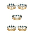 thumbnail image 1 of mmirethe Exquisite Craft And Delicate Pattern Rhinestone For Wedding Or Bridal Electroplated Tiaras Gold + lake blue 5Set, 1 of 6