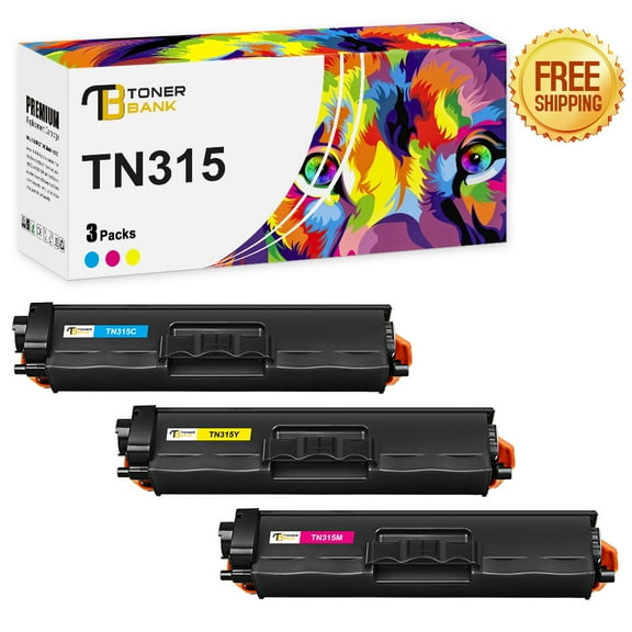 Toner Bank 3-Pack Compatible Toner Replacement for Brother TN-315BK HL-4150CDN 4570CDW 4570CDWT MFC-9460CDN 9560CDW 9970CD Pritner Toner Ink Cyan, Magenta, Yellow