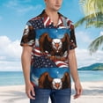 thumbnail image 5 of Daiia Cartoon Bald Eagle USA Hawaiian Shirt for Men Gentle Cotton Regular Short Sleeve Casual-XX-Large, 5 of 9