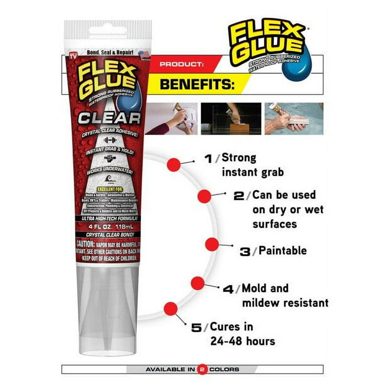 Flex Glue Mini Strong Rubberized Waterproof Adhesive, 0.6 oz