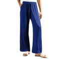 thumbnail image 6 of Women's cotton and linen leggings, high-waisted, casual, loose-fitting, straight-leg with pockets., 6 of 9