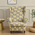 thumbnail image 1 of Wing Back Chair Covers with Arms Piece Slipcovers for Armchair Washable Stretch Print Pattern Wingback Chair Cover Furniture Protector Geometry, 1 of 7