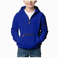 thumbnail image 2 of WXFAZCVU Boys Quarter Zip Sweatshirt Hoodie Pullover Fall Outfits Casual Long Sleeve Top Kids Clothes Size 9-10 Years, 2 of 4
