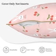 thumbnail image 5 of Fotbe Rabbit And Cherry Pattern Velvet Decorative Throw Pillow Covers with Elegant Piping, Soft Plush Cushion Cover for Sofa, Bed, Car, Office-16"x16", 5 of 8