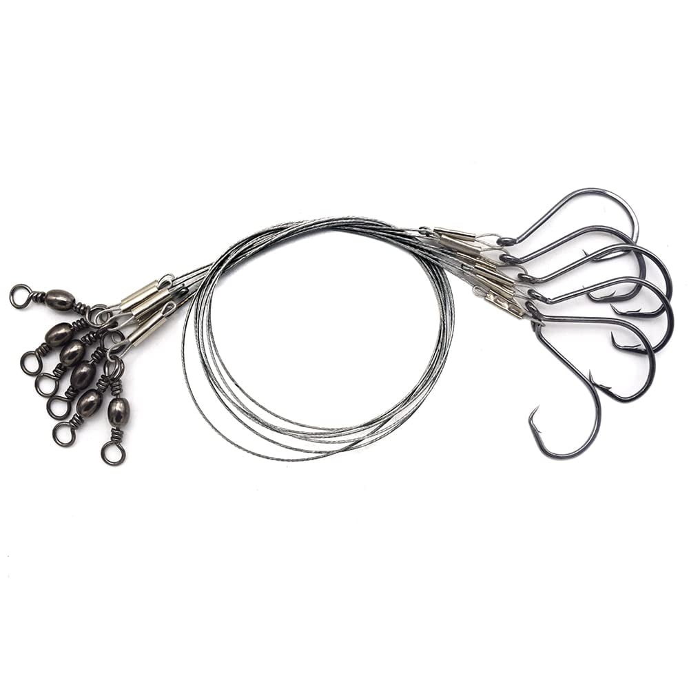 SENYUBBY 18/0 Offset Octopus Hooks Rig, Fishing Wire Leader Heavy