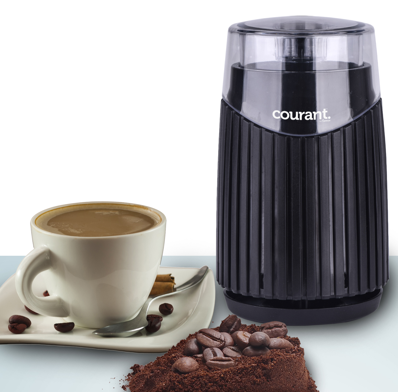 Courant Electric Coffee Grinder, Bean & Spice Grinder, 48 Ounce, New, Compact, Easy Clean - Black