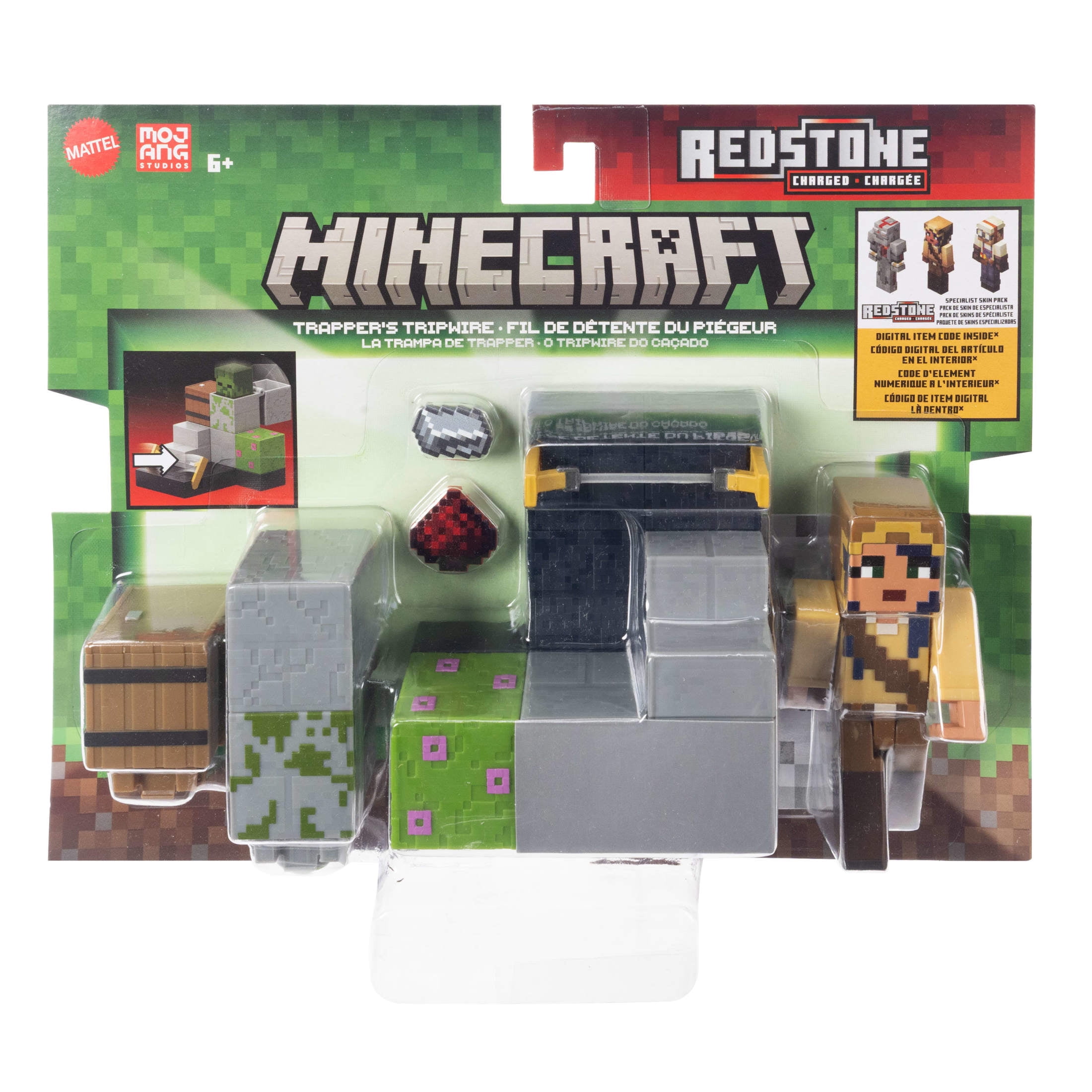 Minecraft Trapper's Trip Wire Action Figure & Accessories Set with Zombie Trip Wire Feature