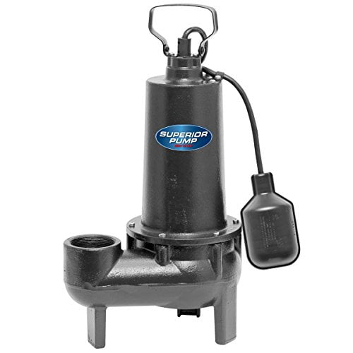 Superior Pump 93501 1/2 HP Cast Iron Sewage Pump with Tethered Float Switch