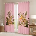 thumbnail image 3 of Feelyou Cartoon Tiger Wildlife Black Out Curtains, Palm Leaf Botanical Curtains Pack of 2 (42x63 Each), Teens Kids Boys Girls Bedroom Curtains, Window Curtains Home Decor, 3 of 7