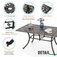 thumbnail image 3 of Sophia & William 63” Cast Aluminum Patio Dining Table with Umbrella Hole - Bronze, 3 of 5