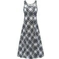 thumbnail image 1 of Plus size 7x Womens Dress Monochrome Plaid Sleeveless Square Neck Princess Cut, 1 of 4