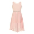 thumbnail image 1 of Oyolan Robe de Demoiselle d'Honneur Sans Manches à Paillettes avec Strass en Chiffon Rose 8, 1 of 7